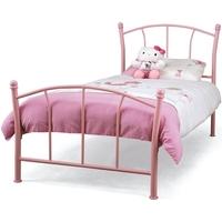 Serene Penny Pink Gloss Metal Bed - 3ft Single