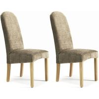 serene marlow bark fabric dining chair pair