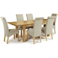 serene bromley oak dining set extending with 6 kingston sage plain cha ...