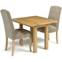 serene brent oak dining set extending with 2 kensington bark chairs