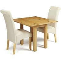 Serene Brent Oak Dining Set - Extending with 2 Kingston Cream Plain Fabric Dining Chairs