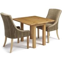 serene brent oak dining set extending with 2 richmond sand mink chairs