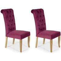 Serene Chiswick Raspberry Fabric Dining Chair (Pair)