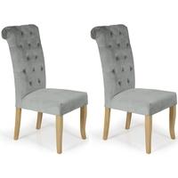 Serene Chiswick Silver Fabric Dining Chair (Pair)