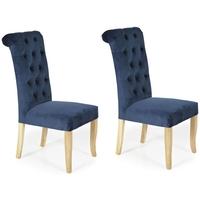 Serene Chiswick Indigo Blue Fabric Dining Chair (Pair)