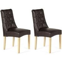 serene fulham brown bonded leather dining chair pair