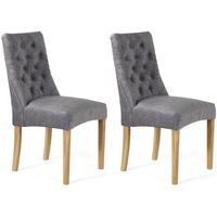 Serene Fulham Steel Fabric Dining Chair (Pair)