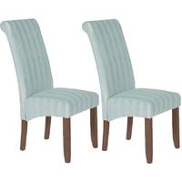 serene kingston duck egg stripe fabric dining chair with walnut legs p ...