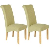 Serene Kingston Oatmeal Plain Fabric Dining Chair with Oak Legs (Pair)