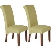 Serene Kingston Oatmeal Plain Fabric Dining Chair with Walnut Legs (Pair)