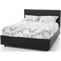 serene lucca black faux leather ottoman bed