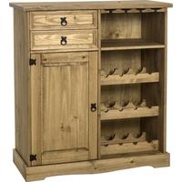 seconique corona distressed waxed pine sideboard or wine rack unit