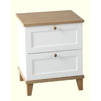 Seconique Arcadia White 2 Drawer Bedside Chest