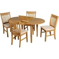 Seconique Oxford Natural Oak Extending Dining Set