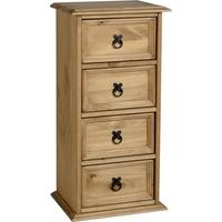 Seconique Corona Mexican Waxed Pine 4 Drawer CD Chest