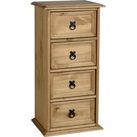 seconique corona mexican waxed pine 4 drawer cd chest