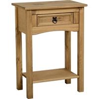seconique corona mexican waxed pine console table 1 drawer