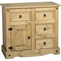 Seconique Corona Mexican Waxed Pine Sideboard - 1 Door 4 Drawer