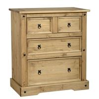 Seconique Corona Mexican Waxed Pine Chest of Drawer - 2+2 Drawer