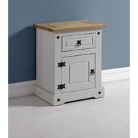 seconique corona grey and distressed waxed pine 1 drawer 1 door bedsid ...