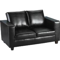 Seconique Tempo Two Seater Sofa in a Box in Black Faux Leather