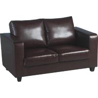 Seconique Tempo Two Seater Sofa in a Box in Expresso Brown Faux Leather