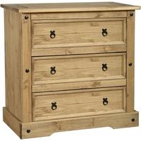 seconique corona mexican waxed pine chest of drawer 3 drawer