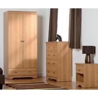 Seconique Regent Teak Effect Veneer Bedroom Set - 2 Door 4 Drawer