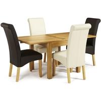 serene lambeth oak dining set extending with 2 kingston brown and 2 cr ...