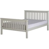 Seconique Monaco Grey with Distressed Waxed Pine 4ft 6in Double High Foot End Bed