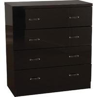 Seconique Charisma Black Gloss Chest - 4 Drawer