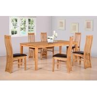 Seconique Ainsley Oak Veneer Extending Dining Set with 6 Chairs