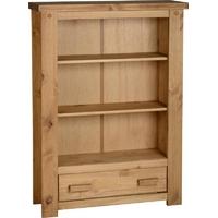 Seconique Tortilla Distressed Waxed Pine Bookcase - 1 Drawer