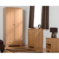 seconique regent teak effect veneer bedroom set 2 door 3 drawer