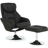 Serene Larvik Black Faux Leather Recliner Chair