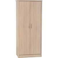 seconique lisbon light oak effect veneer 2 door wardrobe