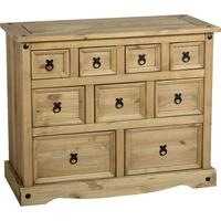 Seconique Corona Mexican Waxed Pine Merchant Chest of Drawer - 4+3+2 Drawer