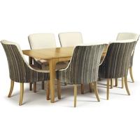 serene wandsworth oak dining set extending with 6 richmond aubergine p ...