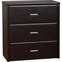 Seconique Prado Brown Faux Leather 3 Drawer Chest