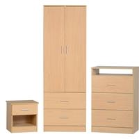 Seconique Polar Beech Bedroom Set