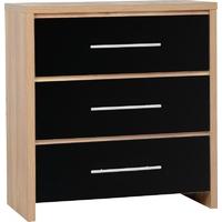 Seconique Seville Light Oak Veneer Chest of Drawer - 3 Drawer