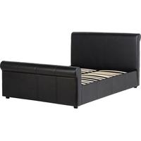 seconique franklyn 4ft 6in black faux leather storage bed