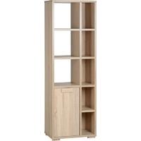 seconique cambourne oak effect veneer display cabinet 1 door 5 shelf u ...