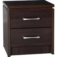 Seconique Charles Walnut Effect Veneer Bedside Cabinet - 2 Drawer