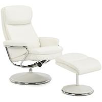 Serene Halden White Faux Leather Recliner Chair