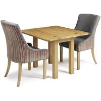 serene brent oak dining set extending with 2 richmond orange steel cha ...