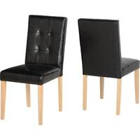 Seconique Aspen Black Faux Leather Dining Chair (Pair)