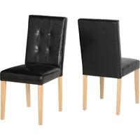 seconique aspen black faux leather dining chair pair