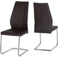 Seconique A1 Chair in Brown Faux Leather with Chrome legs (Pair)