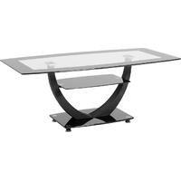Seconique Henley Coffee Table in Clear Glass with Black Border and Chrome Legs